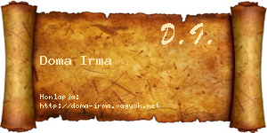 Doma Irma névjegykártya